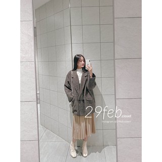 Áo khoác dạ kẻ Hàn Quốc (Ảnh thật)