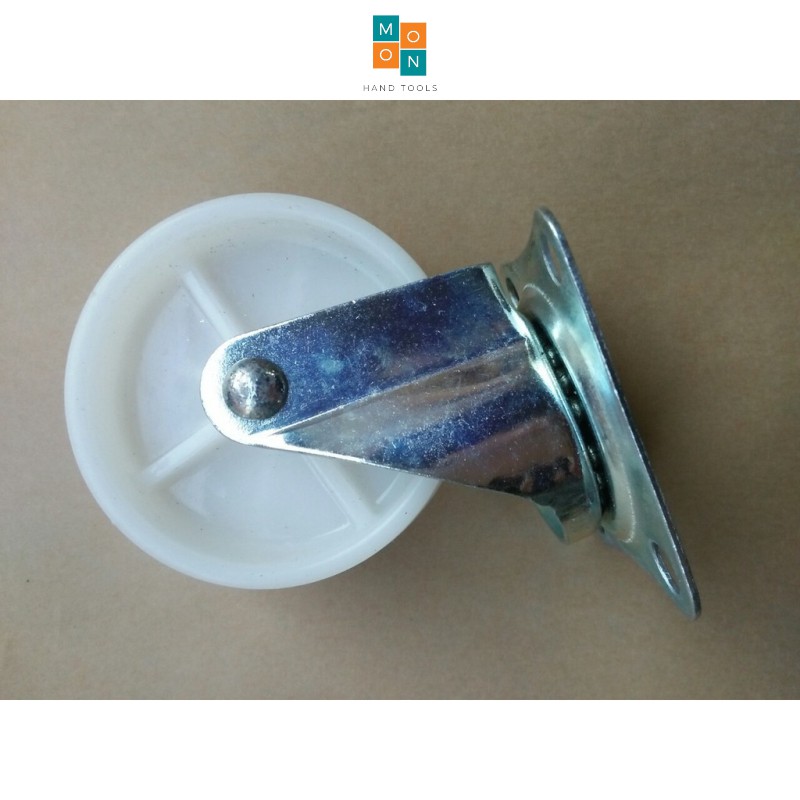 Bộ 4 bánh xe đẩy hàng xoay 360 độ, có khóa chống trượt loại 5cm nhóm màu trắng