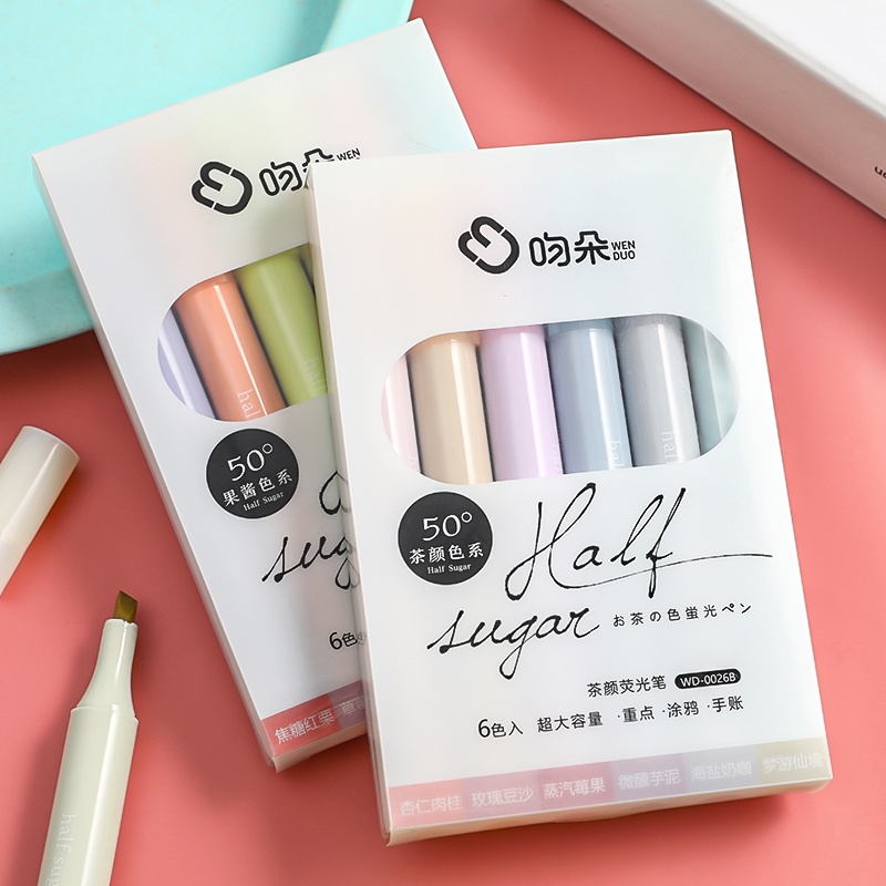 Bộ 6 Bút Đánh Dấu Cầm Tay Phong Cách Hàn Quốc