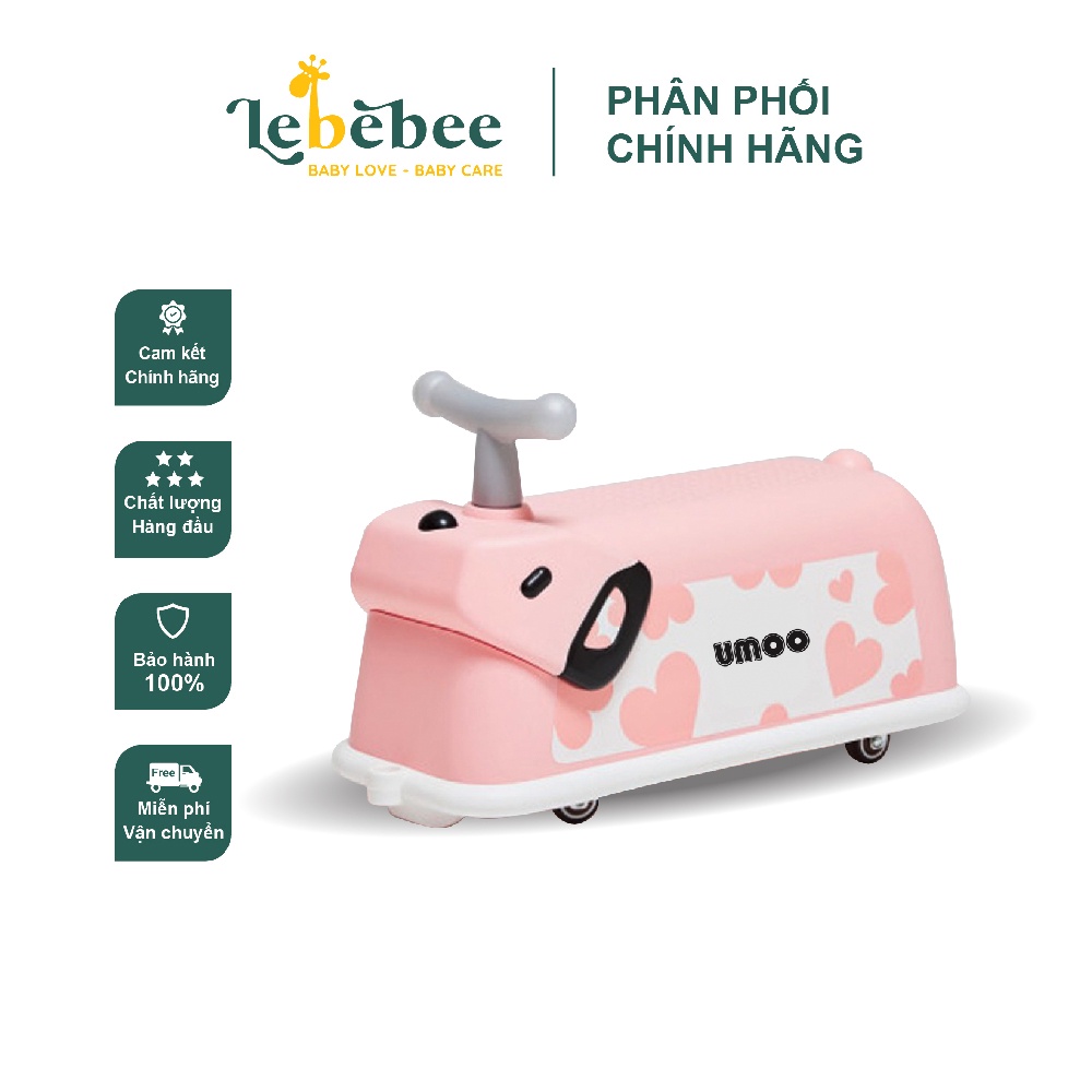 Xe chòi chân Umoo UM 0290 cho bé hình cún màu trắng, hồng – Lebebee