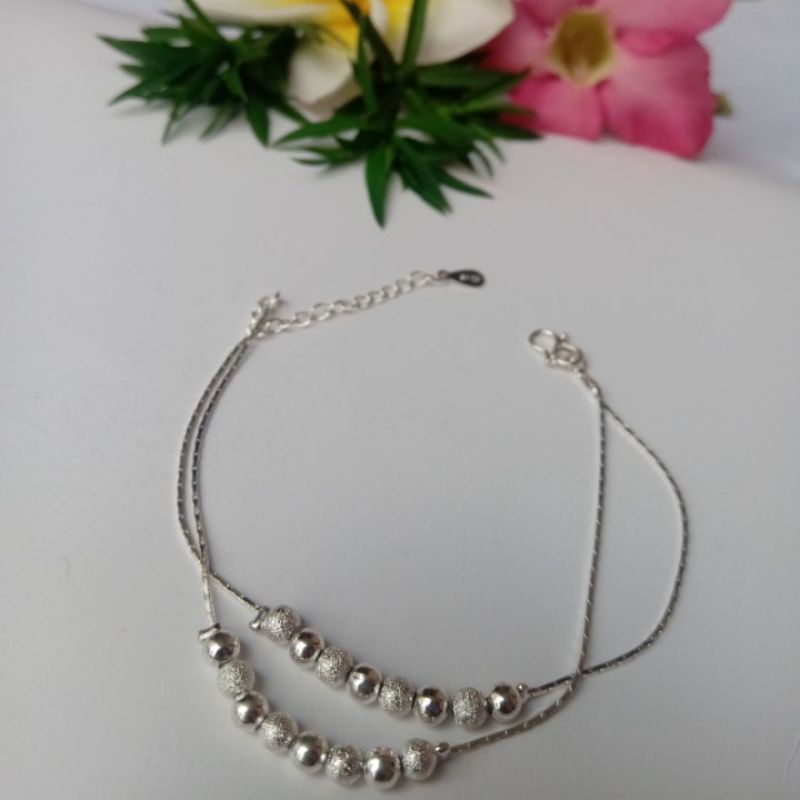 Lắc tay Bạc nữ dạng kiềng dây
