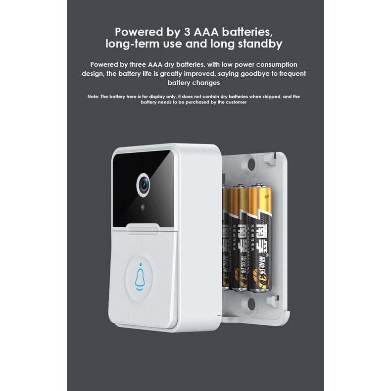 WiFi Video Chuông Cửa Ngoài Trời Chuông Cửa Chống Nước IP65 Pin Liên Lạc Nội Bộ Nhà Thông Minh Google Nhìn HD Cửa Không Dây Camera ^ MK ^