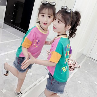 Áo Thun Ngắn Tay In Hình Phong Cách Hàn Quốc Cho Bé Gái