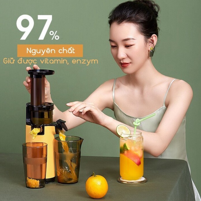 Sản Phẩm Máy ép trái cây tốc độ chậm cầm tay  Mokkom MK-SJ001, công suất 130W, chất liệu inox 304, tritan (Bảo hành 12 t
