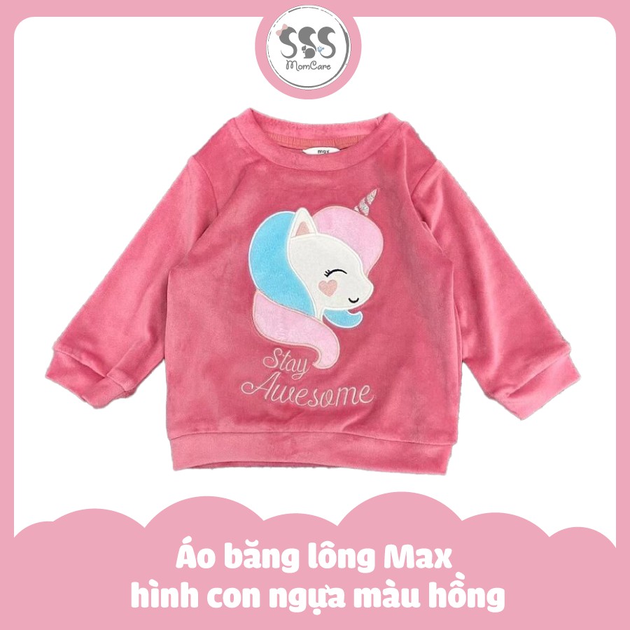 Áo băng lông Max hình con ngựa màu hồng