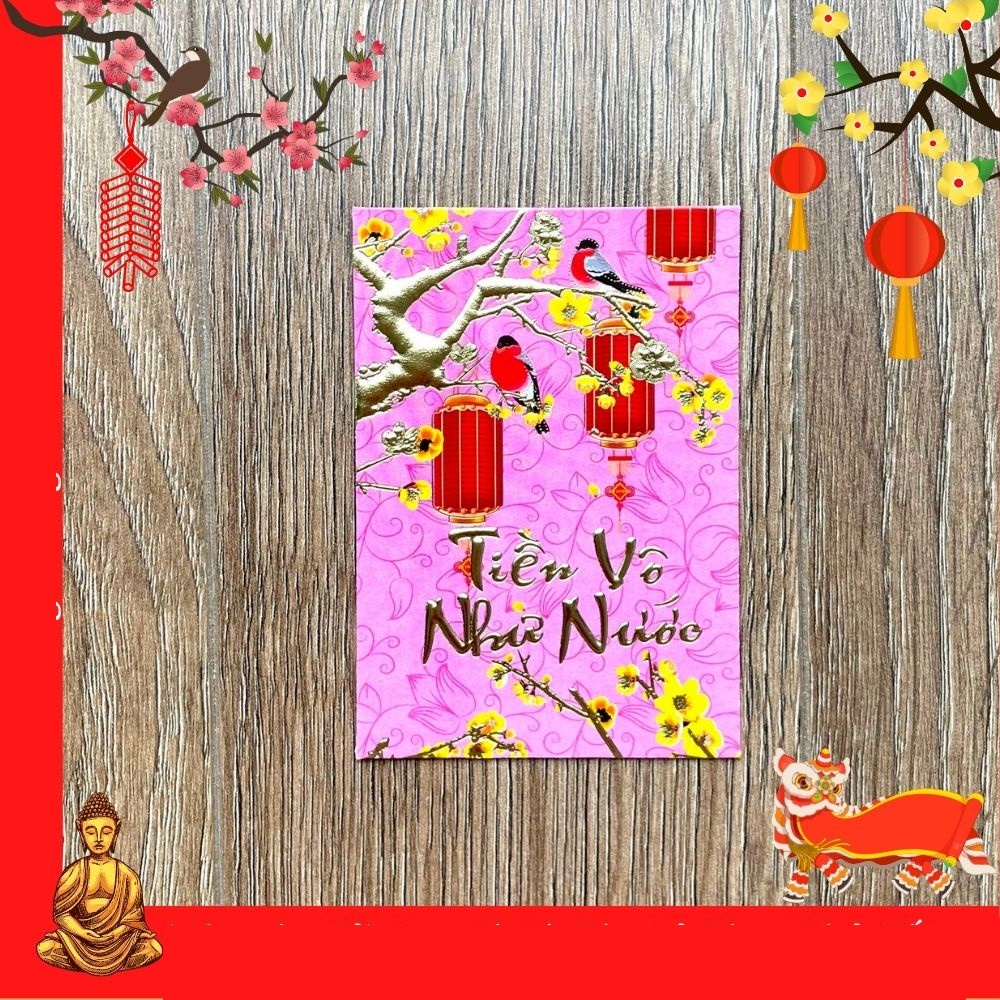 Set 6 Bao Lì Xì Gía Rẻ Size Nhỏ In Chữ Vàng Nổi Tết Nhâm Dần 2022 - Nhiều Mẫu Cực Đẹp