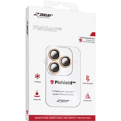 Dán Camera cường lực viền màu chống va đập Zeelot PIshield iP 14 Pro Max/14 Pro/14 Plus/14 - Hàng chính hãng
