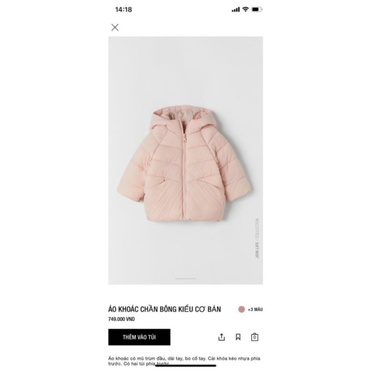 Áo phao Zara cho bé