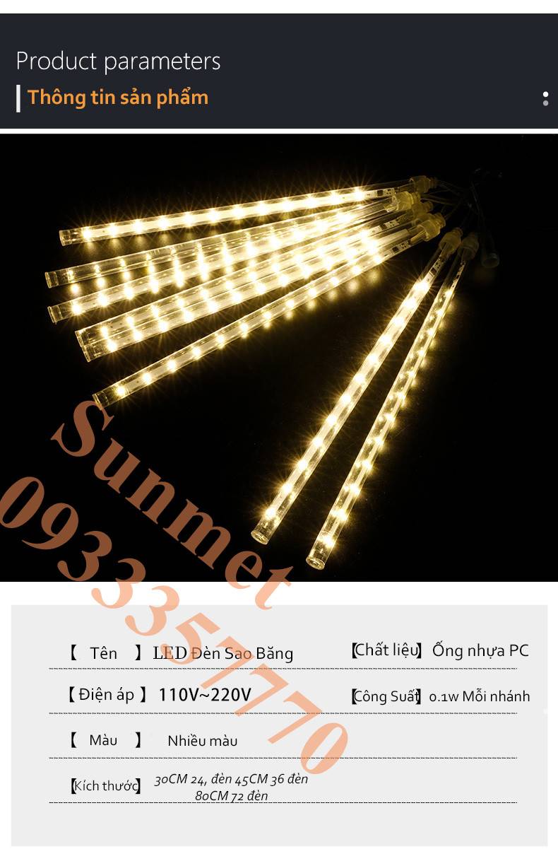 (Rẻ số 1)ĐÈN LED SAO BĂNG 8 ỐNG, MỖI ỐNG 50 CM TRANG TRÍ NHÀ CỬA, ĐƯỜNG PHỐ (TUYỂN SỈ)