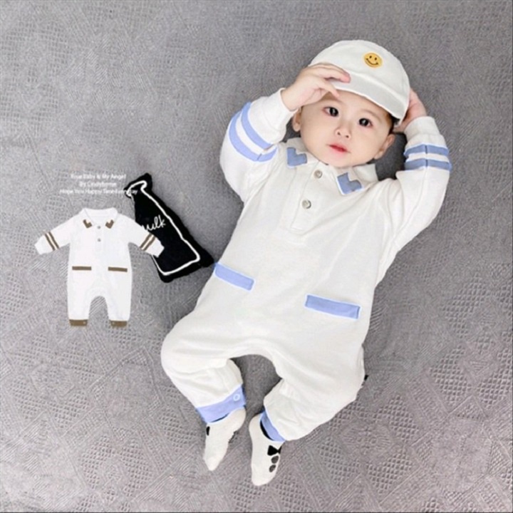 Bộ body dài tay cho bé trai bé Gái Habi Fashion Từ 0-24 Tháng Tuổi quần áo trẻ em sơ sinh vải cotton mềm mại BD032
