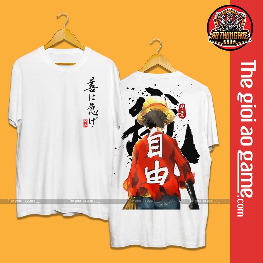 Áo one piece luffy nam nữ Áo thun one piece luffy trắng đen form rộng unisex cotton co giãn thoáng mát TGAG T13