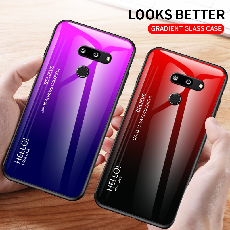 LG G5 G6 G7 G8 Thin G9 V60 Tempered Glass Phone Case Hard Cover