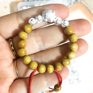 Vòng dâu tằm gốc xịn mix bi bạc + Heo bạc 2019