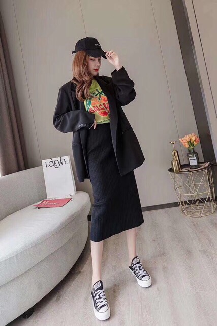 Chân váy len dáng dài xẻ sau nhiều màu siêu hot hàng Quảng Châu | BigBuy360 - bigbuy360.vn