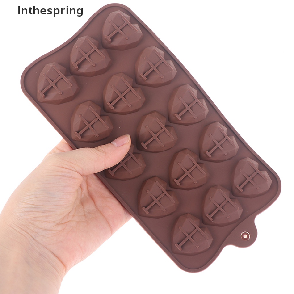 Khuôn Làm Bánh Chất Liệu Silicone Có 15 Ô Trái Tim mini