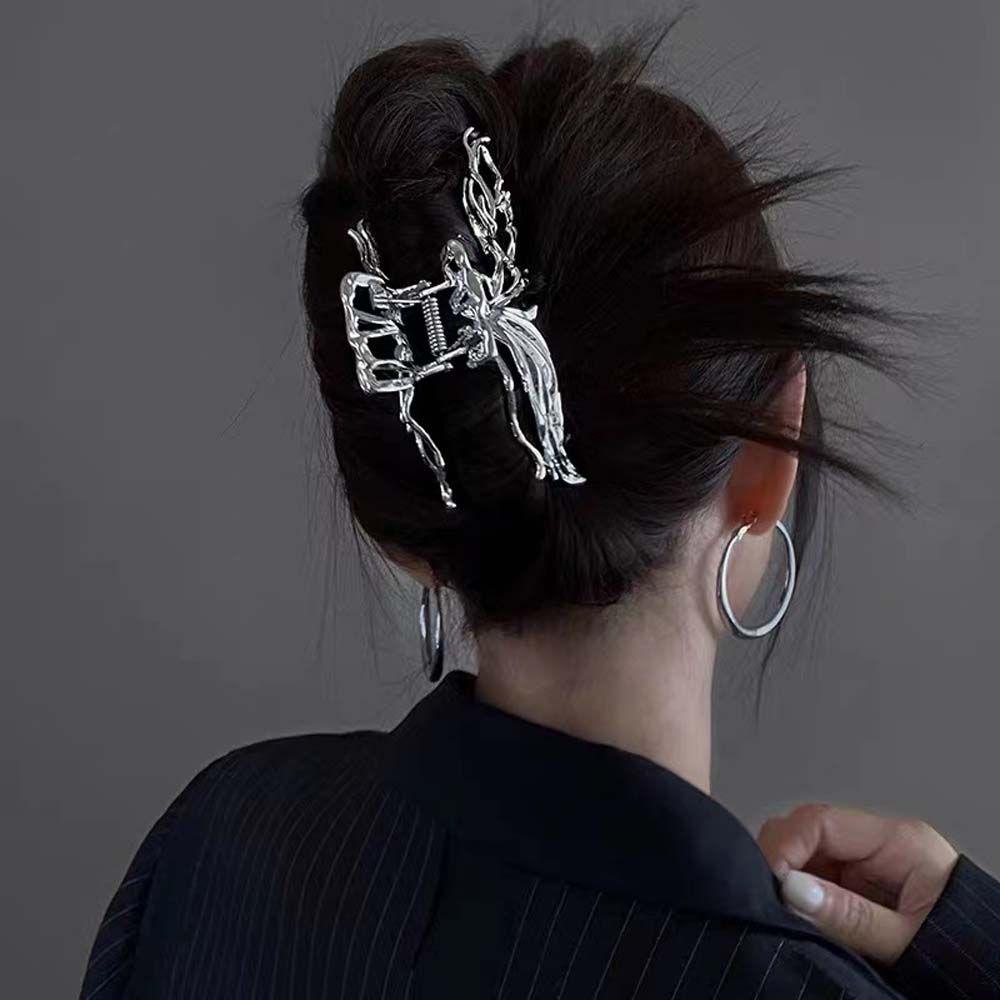 Kẹp Tóc Đuôi Ngựa Cỡ Lớn Thiết Kế Đục Lỗ Phong Cách Hàn Quốc Thời Trang Cho Nữ Giá Đ