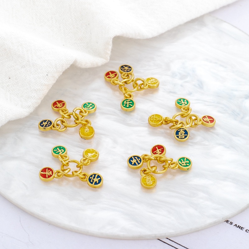 Mặt Dây Chuyền/Vòng Tay/Dây Chuyền Hình Nhân Vật Joyful Màu Vàng 18k diy Bằng Đồng 4mm