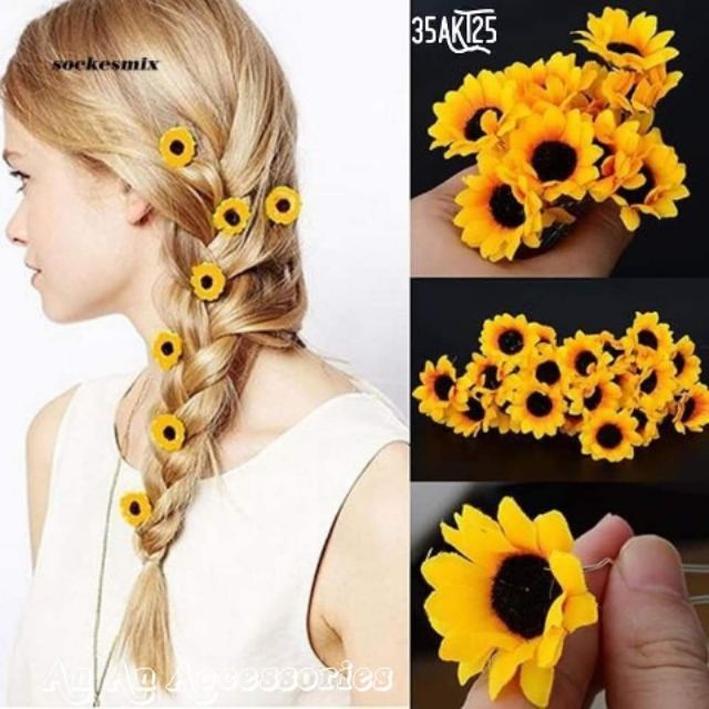 TRÂM CÀI TÓC CÔ DÂU HOA SET 5 CÂY🌻🌻🌻🌻