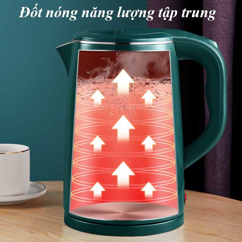 Ấm siêu tốc giữ nhiệt - Bình đun nước giữ nhiệt inox 304 đa năng dung tích 1.8L công suất 1500W - TB26