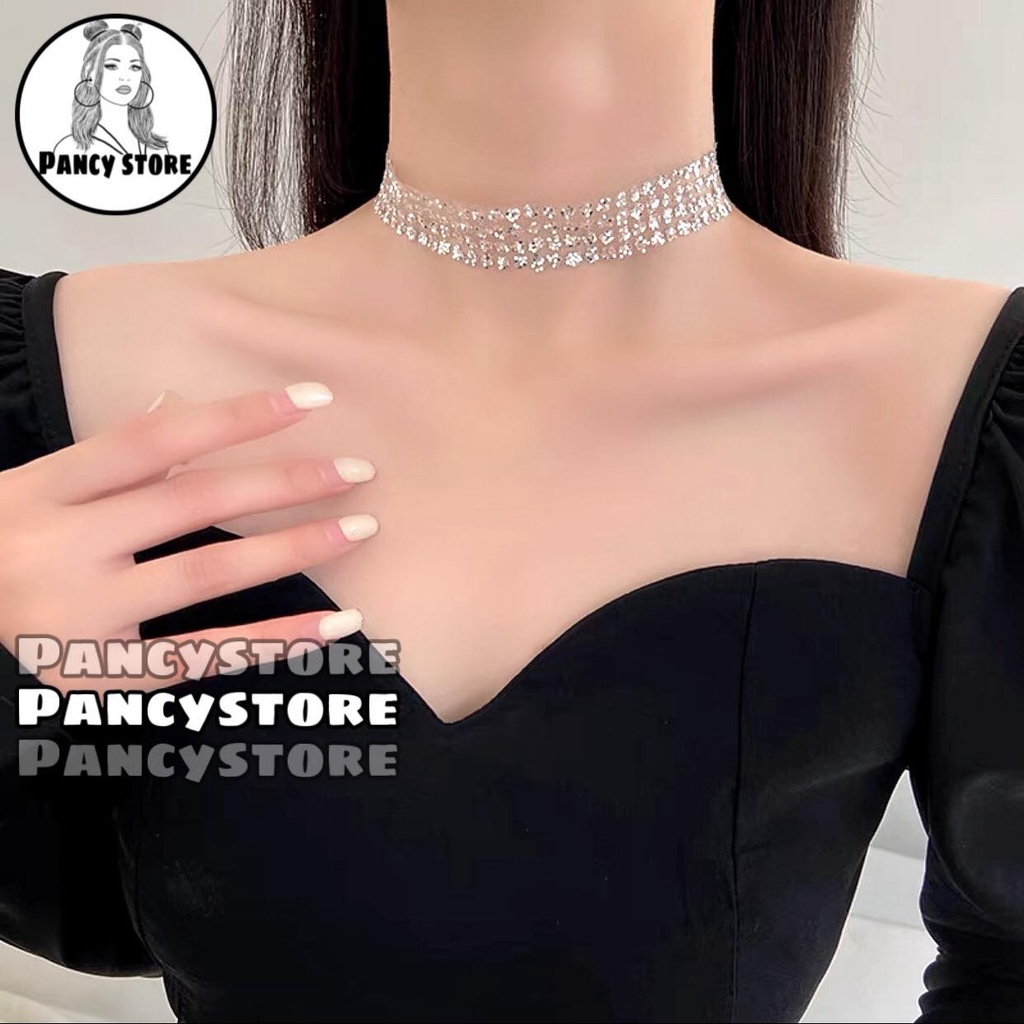 vòng cổ choker nhũ lấp lánh