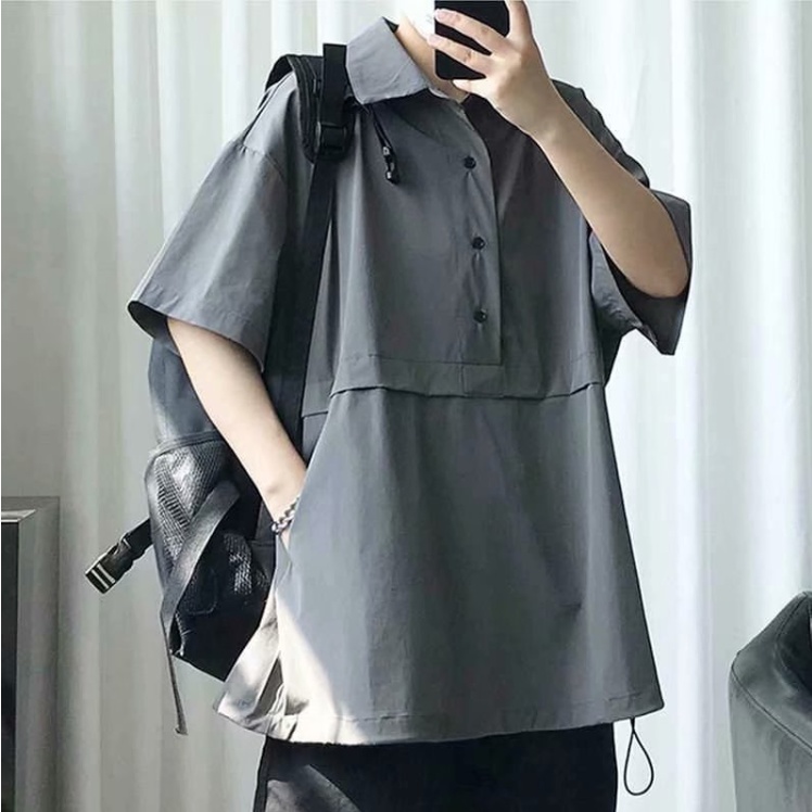 áo polo simple ifashion unisex áo phông đen trắng oversize bông áo thun có cổ bông retro couple áo thun nam có cổ phong cách Hàn Quốc cotton áo thun có cổ nữ