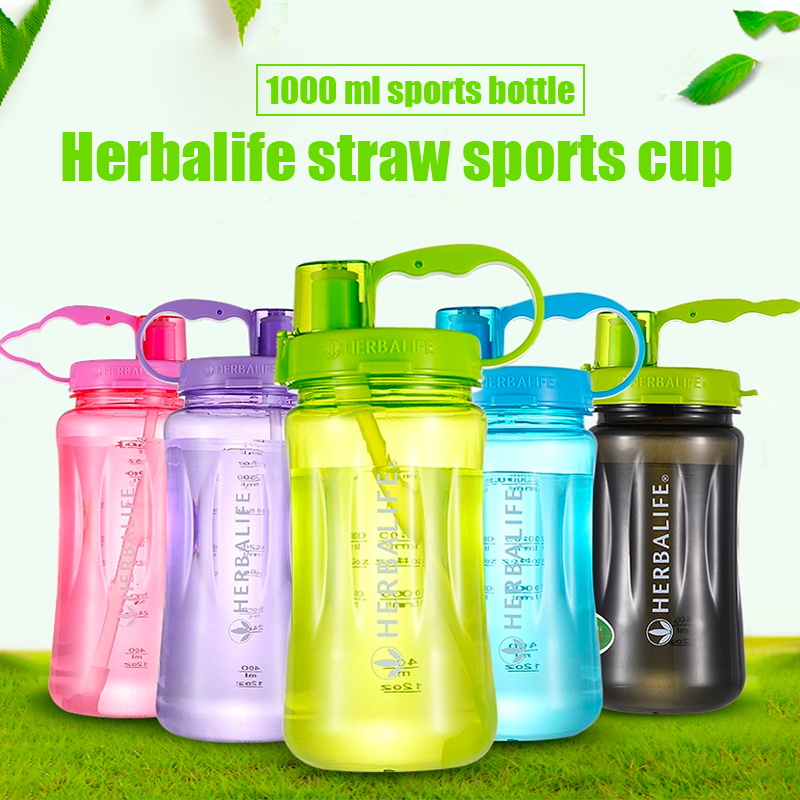 Bình nước nhựa HERBALIFE có ống hút dung tích 1000ml