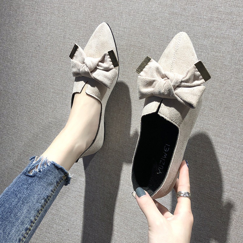 Giày búp bê phối nơ xinh xắn thời trang dành cho nữ