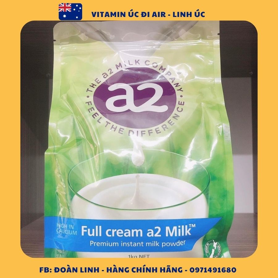 Sữa A2 nguyên kem, tách kem của Úc, Hàng Chuẩn Úc, Sữa A2 nguyên kem/tách kem 1kg - Úc