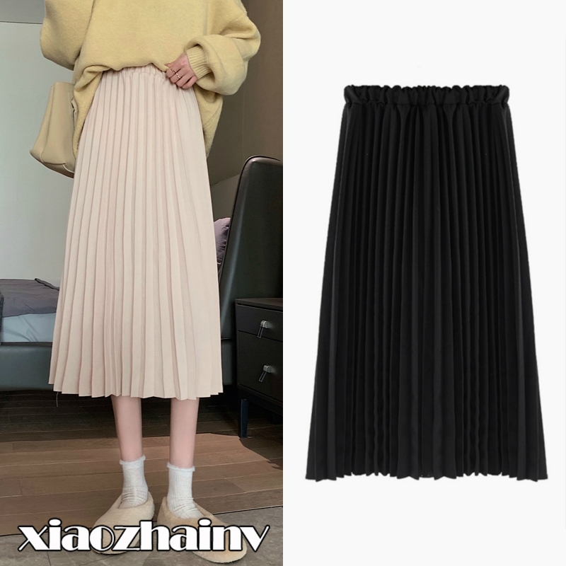 Xiaozhainv Fashion Pure Color All Match High Waist A Line Midi skirts | BigBuy360 - bigbuy360.vn