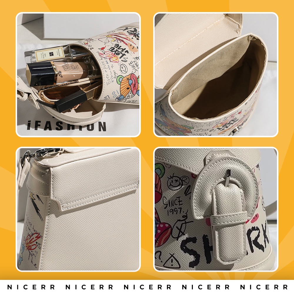 Túi Xách NICERR Da PU Đeo Chéo và Cầm Tay Phong Cách Cá Tính Cho Nữ