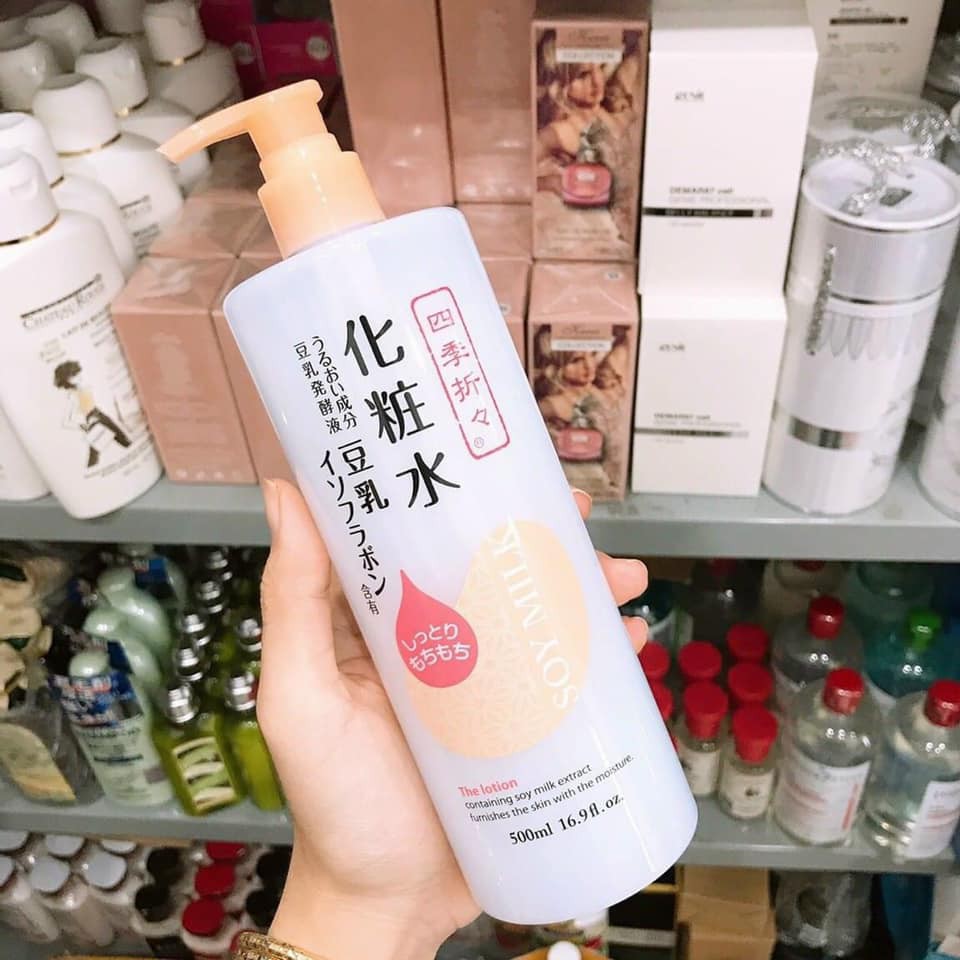 Nước hoa hồng đậu nành dưỡng ẩm Kumano Soy Milk Shikioriori Nhật Bản 500ml
