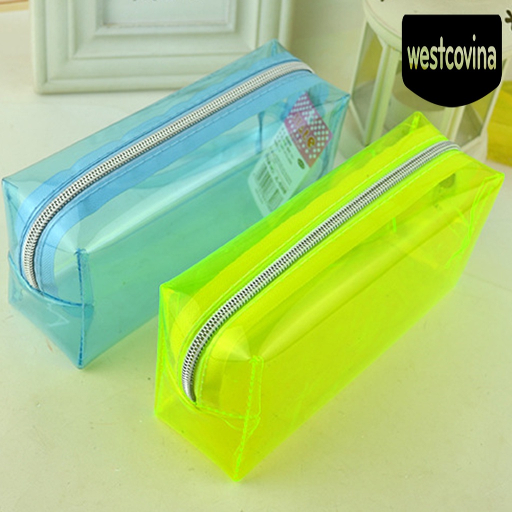 Phương Tây✎Túi Đựng Bút Bằng Nhựa PVC Trong Suốt Cỡ Lớn Tiện Dụng