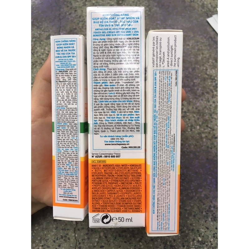 [ Date xa] Kem chống nắng La Roche Posay Anthelios XL Anti-Shine vạch xanh lá  50ml 15ml, Invisible Fluid 50ml | BigBuy360 - bigbuy360.vn