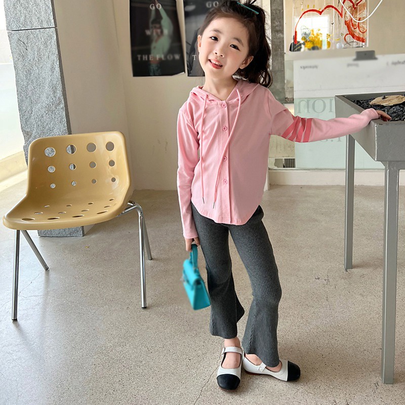 Quần Dài Ống Loe Lưng Cao Co Giãn Thời Trang Hàn Quốc Cho Bé Gái