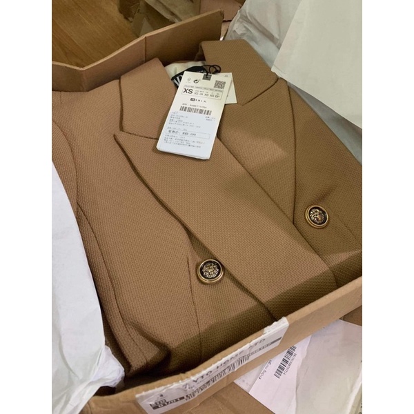 Áo blazer zara new tag màu vàng mustad