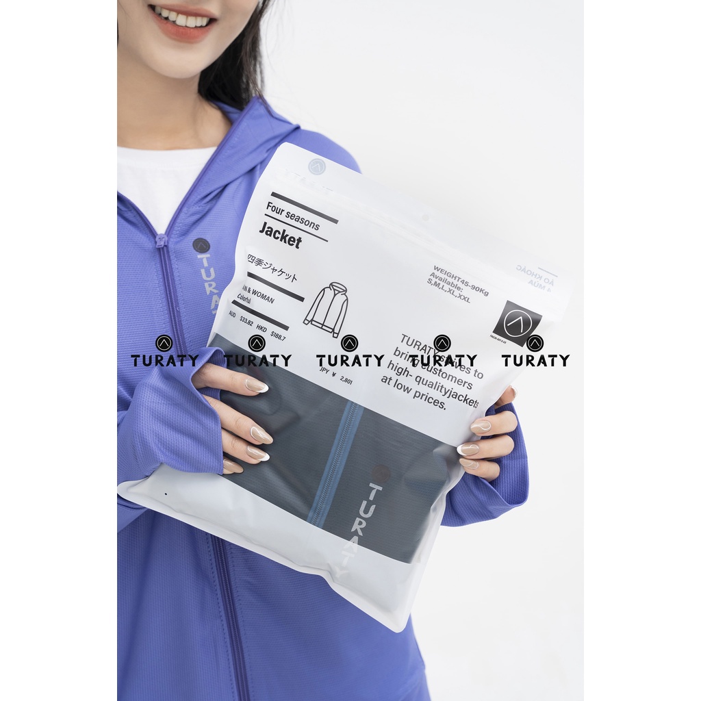 Áo chống nắng TURATY ống tay 2 lớp, chất liệu Air Cool, công nghệ dệt Nhật Bản thoáng mát & chống tia UV 99,9%