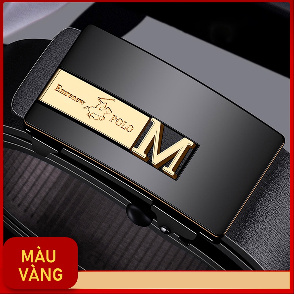 Thắt lưng nam cao cấp Emrenew Polo, dây nịt nam bản nhỏ khoá tự động