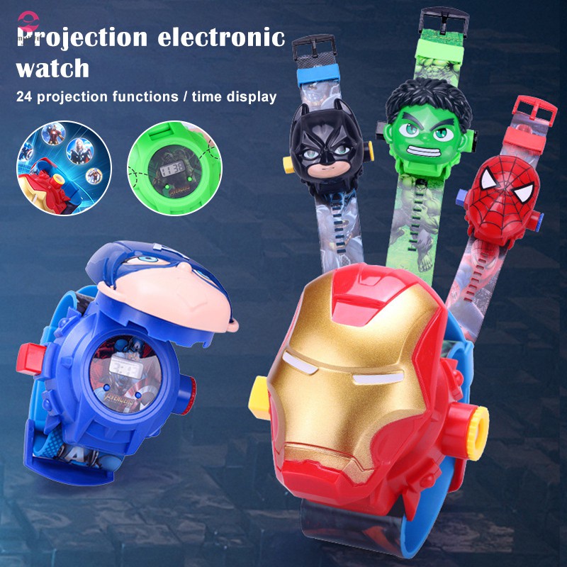 Đồng Hồ Chiếu Hình Siêu Anh Hùng The Avengers 3 Người Nhện Hulk Ironman