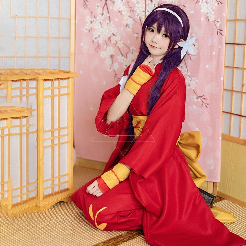 Trang Phục Hóa Trang Nhân Vật Yasha Baixuequan Kimono Đỏ Yukata