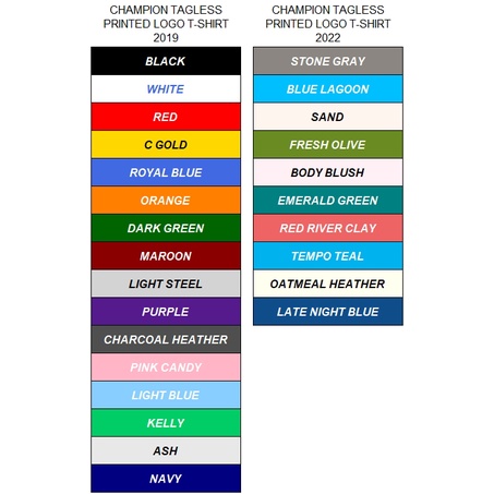 Áo thun unisex Champion Tagless Basic - Phối màu 2022 - 100% AUTHENTIC MUA TRỰC TIẾP USA