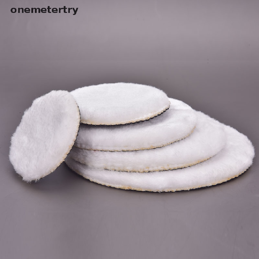 Bộ 5 Đĩa Đánh Bóng Xe Hơi Bằng Len Mềm Mại Màu Trắng Tiện Dụng