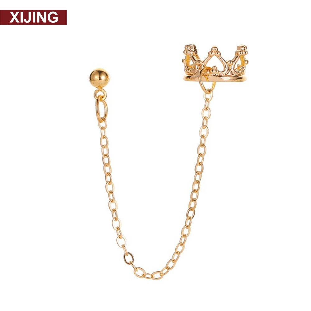 【COD】Khuyên Tai Màu Vàng/Bạc Hình Vương Miện Thời Trang Hàn Quốc