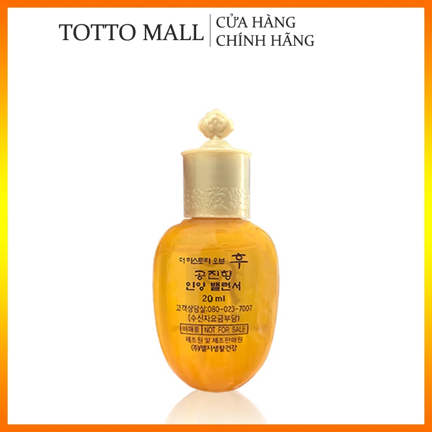 Nước hoa hồng Whoo vàng tái tạo da Essential Moisturizing Balancer 20ml - Nước hoa hồng chống lão hóa Whoo