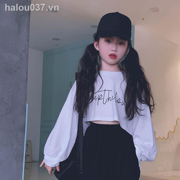 Áo Thun Lửng Tay Dài Thời Trang Cho Bé Gái