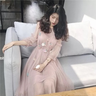 Ảnh thật cuối- Váy tiểu thư voan đính hoa