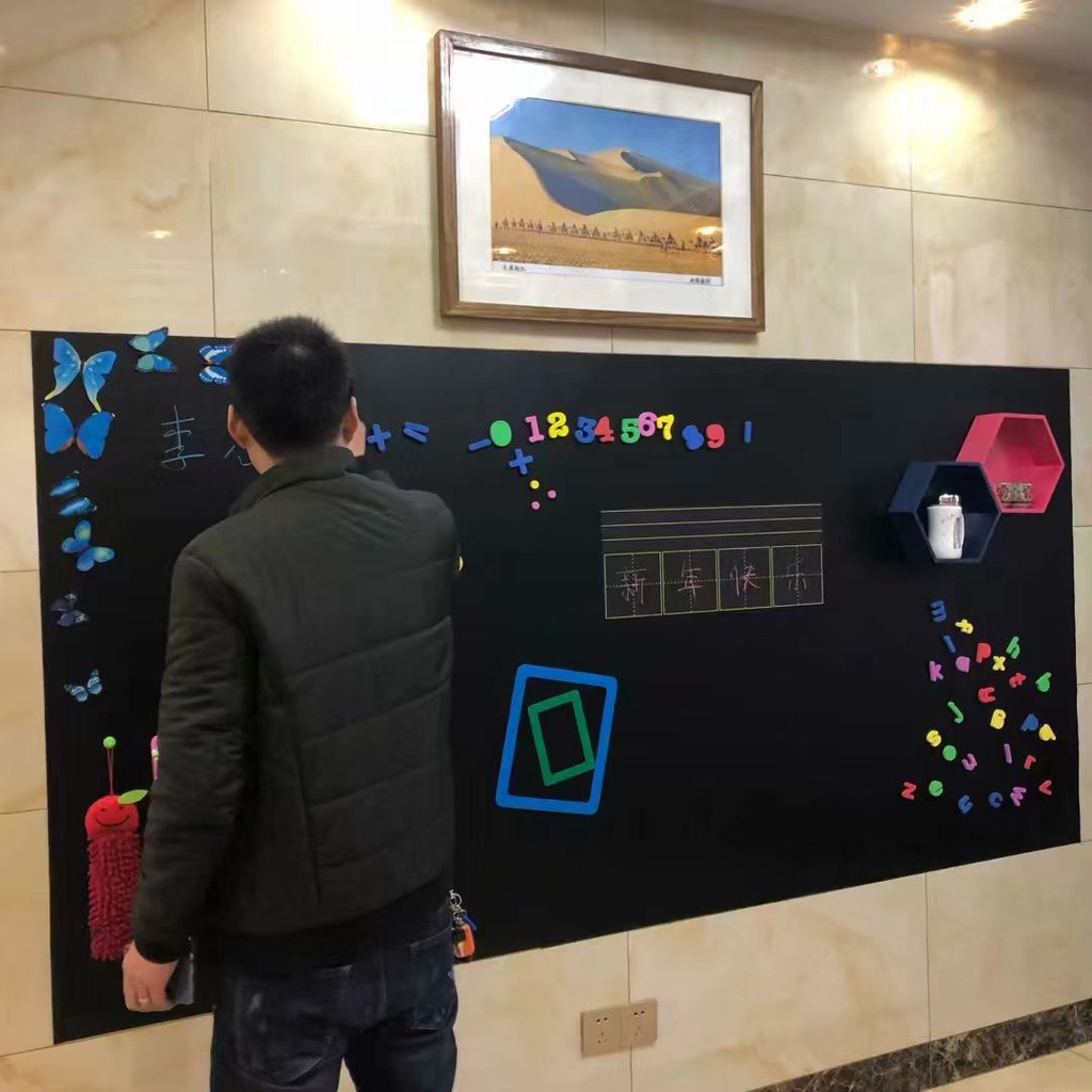 Trẻ em Trang chủ Blackboard Stickers Từ bảng đen tường Nhãn dán Trang chủ trẻ em Doodle Trường dạy Remove từ mềm bảng trắng viết bảng