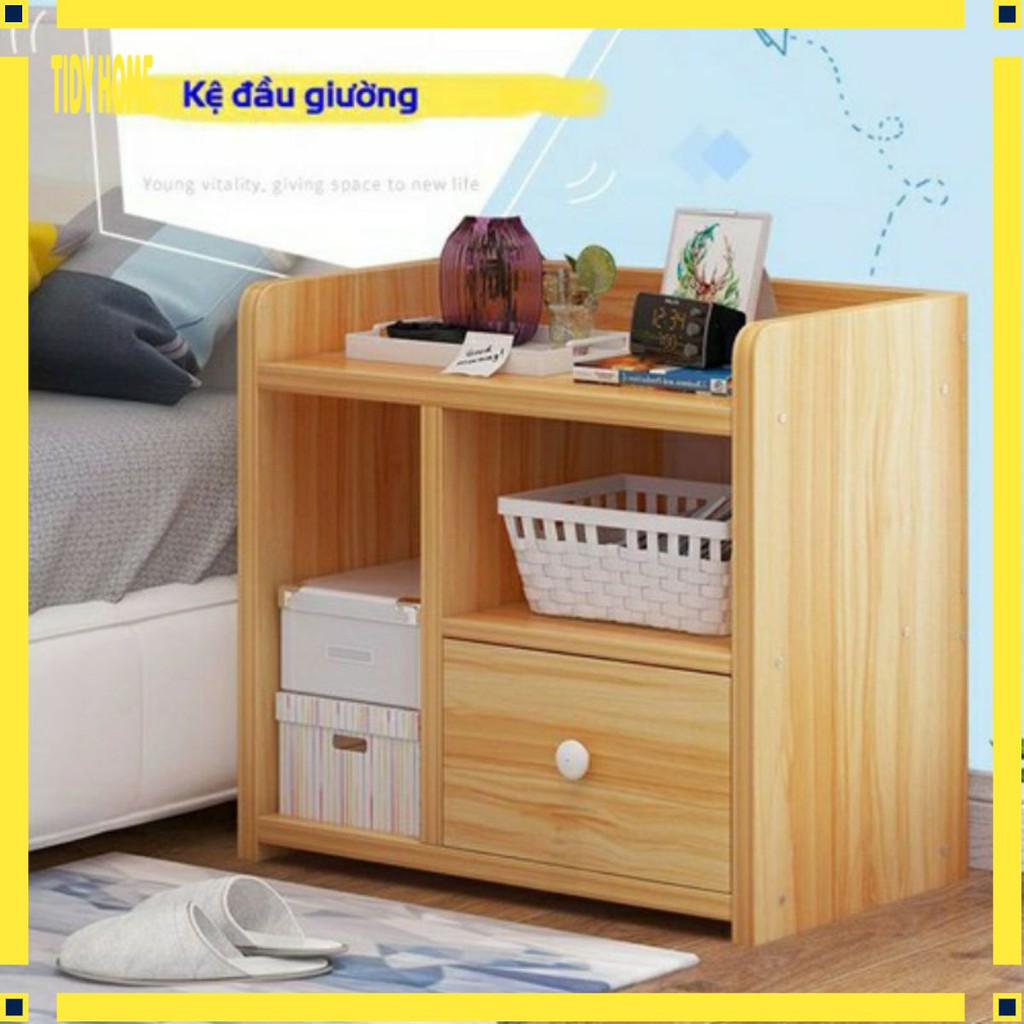 [45 X 26 X 40CM] TỦ , KỆ GỖ ĐẦU GIƯỜNG MINI , VUÔNG , CÓ NGĂN KÉO KÍCH THƯỚC CHUẨN