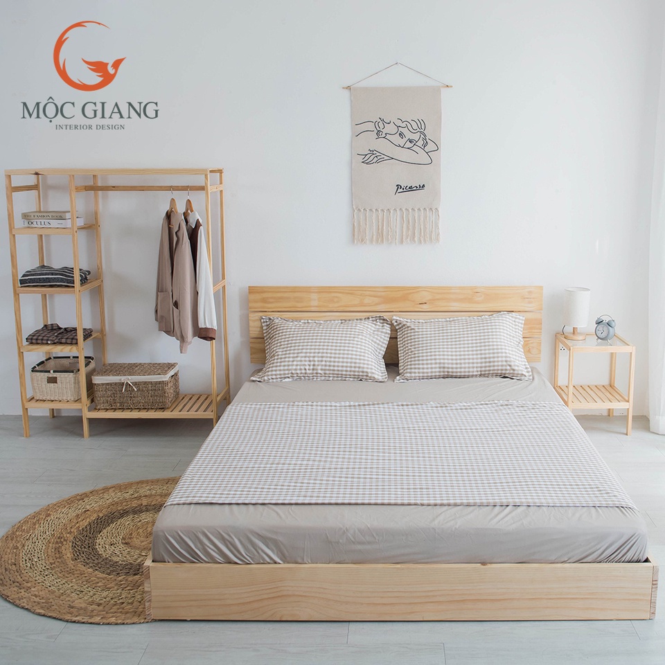 Giường Ngủ SKYLIE BED Hiện Đại - Chất Liệu Gỗ Thông Tự Nhiên - Nội Thất Mộc Giang