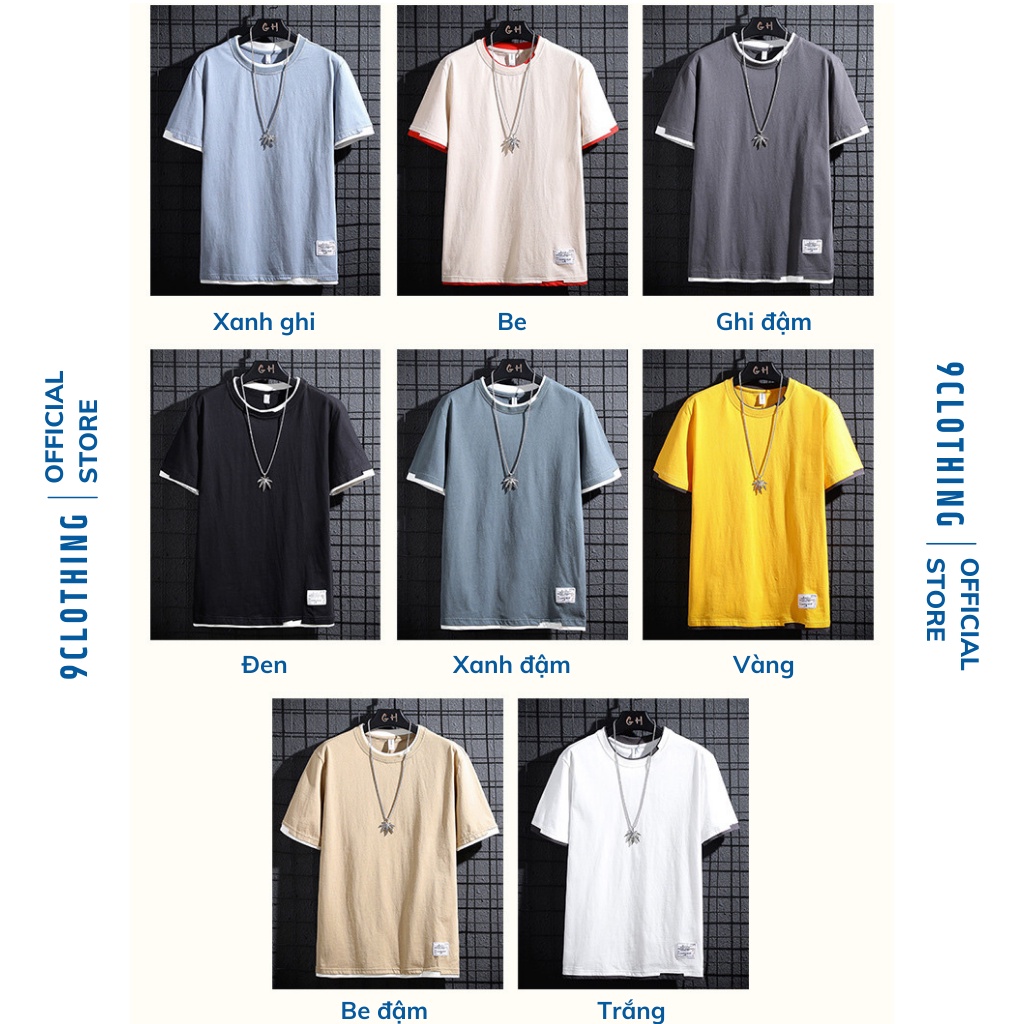 Áo phông nam phong cách Hong Kong, áo thun cotton thoáng mát dáng đường phố hàng nội địa nhập 9CLOTHING