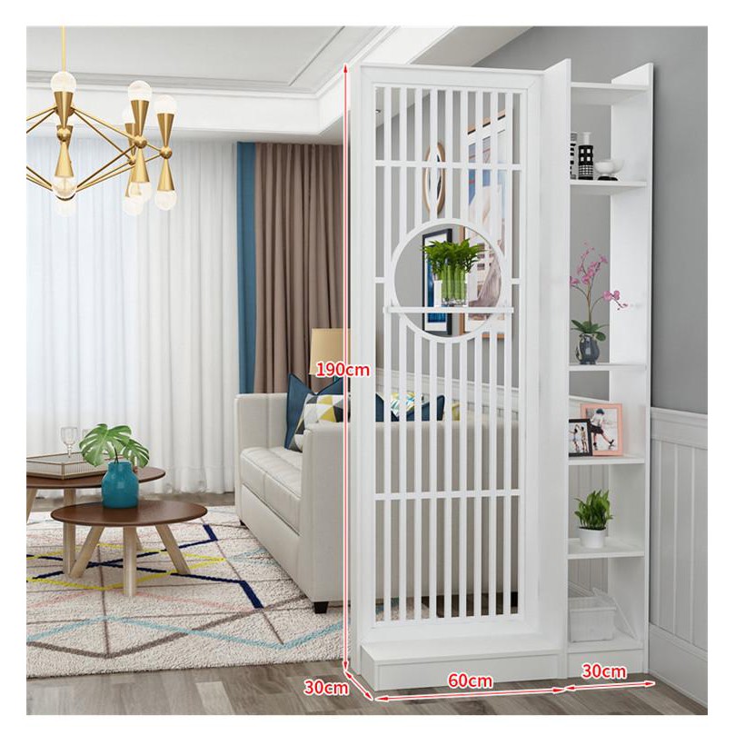 Vách ngăn chắn phòng khách sọc dọc liền kệ hiện đạichính hãng IGA- IG495